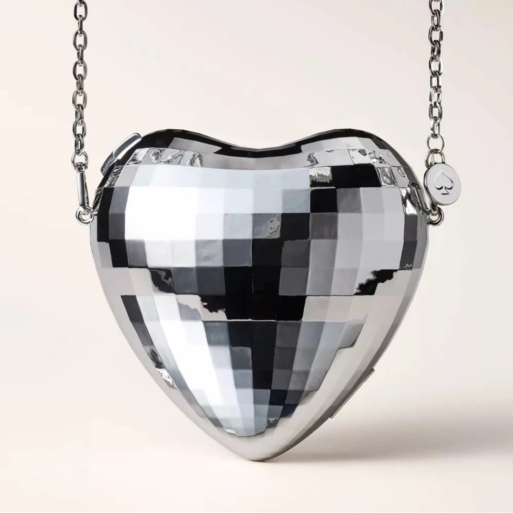 Disco Heart Crossbody Bag - kate spade new york Silver NWT